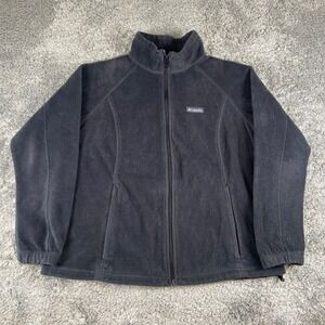 Columbia Benton Springs Full Zip Jacket Women 1X Black Fleece Mock Neck Gorpcore